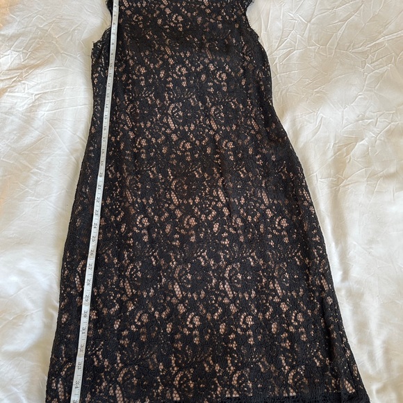 Adrianna Papell Black Lace Dress with Nude Lining - Picture 6 of 10